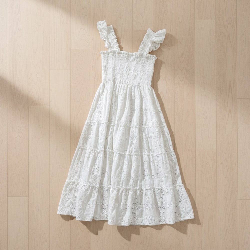 Hill House Ellie Nap Dress (White Trellis Broderie)